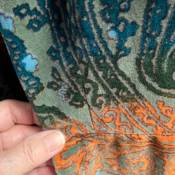 Pyramid Collection Multicolor Paisley Cotton Velvet  Size 14 Coat With Pockets - Picture 16 of 17